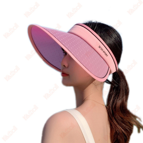 pink sun visor empty top hat